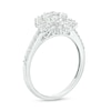 Thumbnail Image 2 of 1.115 CT. T.W. Pear-Shaped Multi-Diamond Flower Frame Three Piece Bridal Set in 10K White Gold (J/I3)