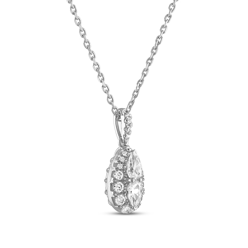 Forever Connected 0.50 CT. T.W. Pear-Shaped Diamond Frame Pendant in 10K White Gold|Peoples Jewellers