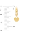 27.0mm Heart Dangle Huggie Hoop Earrings in 10K Gold