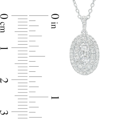 Forever Connected CT. T.W. Diamond Oval-Shaped Double Frame Pendant in 10K White Gold