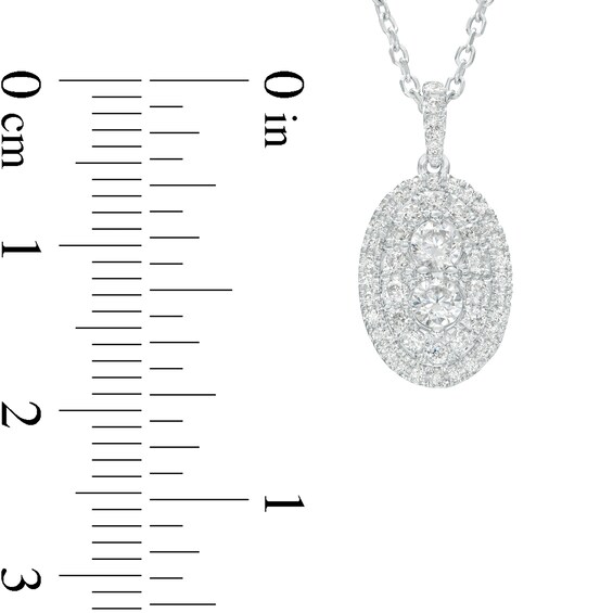 Forever Connected CT. T.W. Diamond Oval-Shaped Double Frame Pendant in 10K White Gold