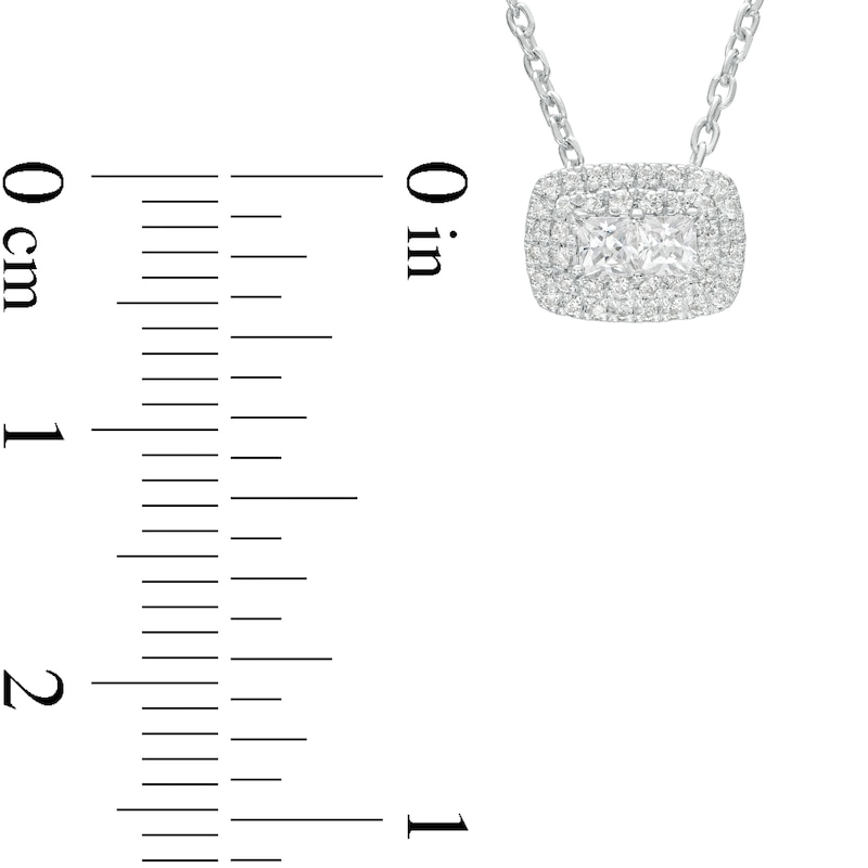Forever Connected 0.25 CT. T.W. Princess-Cut Diamond Rectangular Frame Necklace in 10K White Gold|Peoples Jewellers