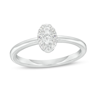 Forever Connected 0.20 CT. T.W. Diamond Oval-Shaped Frame Ring in 10K White Gold