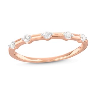 0.085 CT. T.W. Diamond Five Stone Anniversary Band in 10K Rose Gold