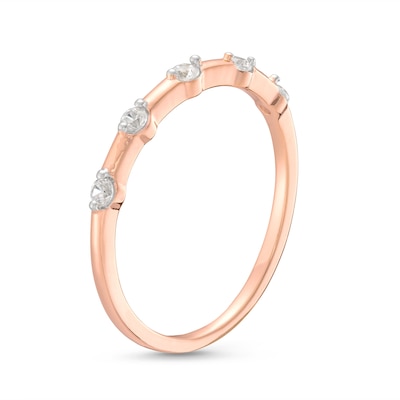 0.085 CT. T.W. Diamond Five Stone Anniversary Band in 10K Rose Gold