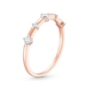 Thumbnail Image 3 of 0.145 CT. T.W. Diamond Alternating Large and Small Five Stone Anniversary Band in 10K Rose Gold