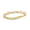 Thumbnail Image 1 of 0.085 CT. T.W. Diamond Wave Alternating Anniversary Band in 10K Gold