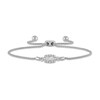 Forever Connected 0.20 CT. T.W. Princess-Cut Diamond Rectangular Frame Bolo Bracelet in 10K White Gold – 9.5"