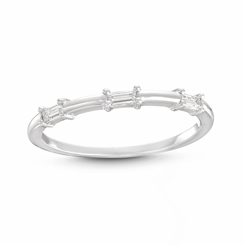 0.085 CT. T.W. Baguette Diamond Three Stone Anniversary Band in 10K Gold|Peoples Jewellers
