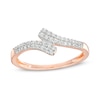 0.23 CT. T.W. Diamond Double Row Bypass Anniversary Band in 10K Rose Gold