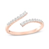 0.18 CT. T.W. Diamond Graduated Bypass Anniversary Band in 10K Rose Gold