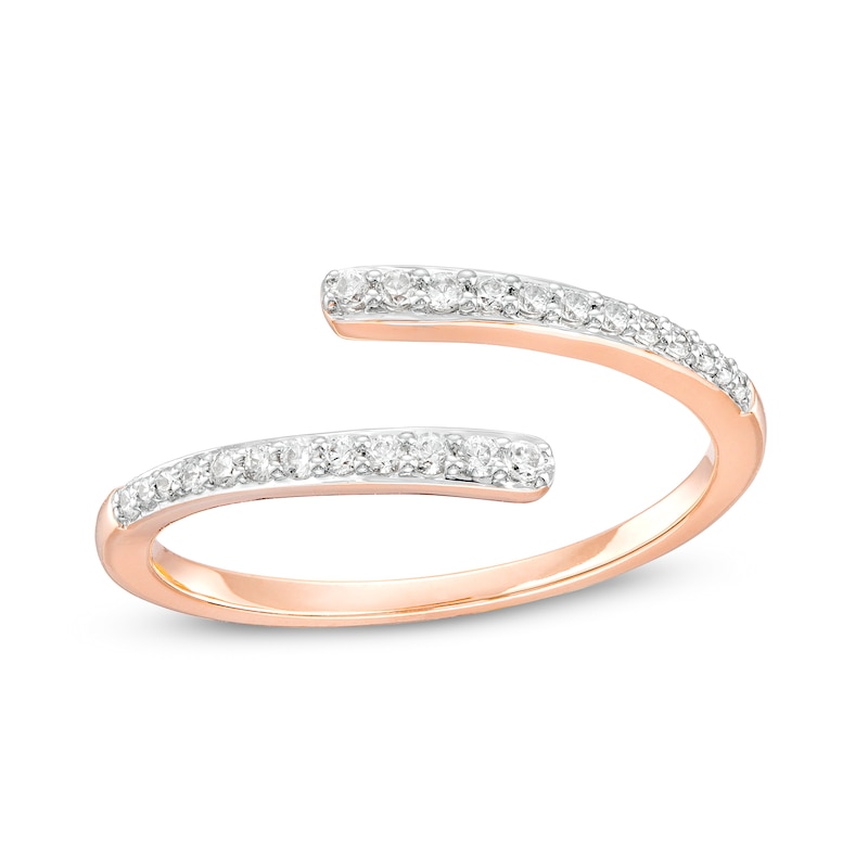0.145 CT. T.W. Diamond Graduated Slant Bypass Anniversary Band in 10K Rose Gold|Peoples Jewellers
