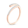 0.145 CT. T.W. Diamond Graduated Slant Bypass Anniversary Band in 10K Rose Gold