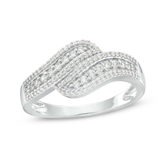 0.29 CT. T.W. Diamond Wave Triple Row Anniversary Band in 10K Gold