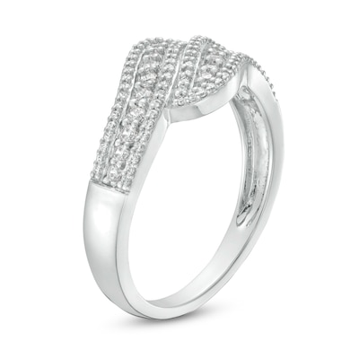 0.29 CT. T.W. Diamond Wave Triple Row Anniversary Band in 10K Gold