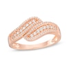 Thumbnail Image 1 of 0.29 CT. T.W. Diamond Wave Triple Row Anniversary Band in 10K Rose Gold