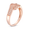 Thumbnail Image 3 of 0.29 CT. T.W. Diamond Wave Triple Row Anniversary Band in 10K Rose Gold