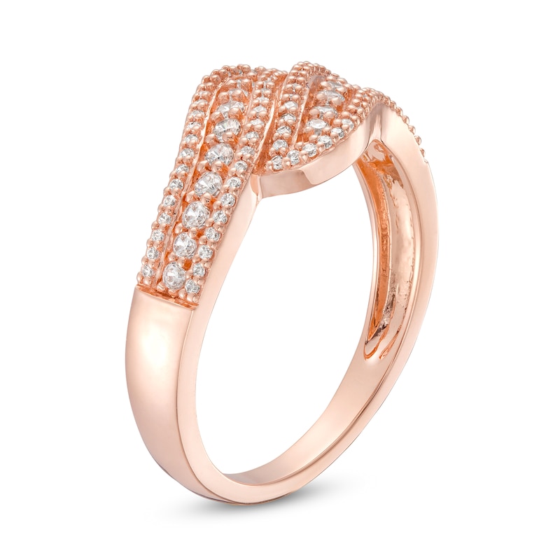 Main Image 3 of 0.29 CT. T.W. Diamond Wave Triple Row Anniversary Band in 10K Rose Gold