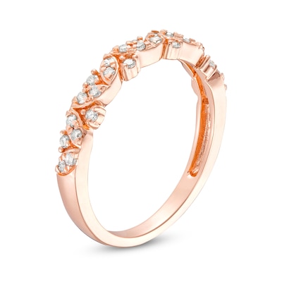 0.23 CT. T.W. Marquise-Shaped Multi-Diamond Alternating Anniversary Band in 10K Rose Gold