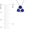 Thumbnail Image 4 of 4.5mm Blue and White Lab-Created Sapphire Trio Pendant and Stud Earrings Set in Sterling Silver
