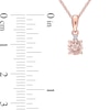 Thumbnail Image 4 of 5.0mm Morganite and Diamond Accent Stacked Pendant and Stud Earrings Set in 10K Rose Gold - 17"
