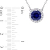 Thumbnail Image 3 of 8.0mm Blue and White Lab-Created Sapphire Frame Pendant and Stud Earrings Set in Sterling Silver