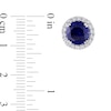 Thumbnail Image 4 of 8.0mm Blue and White Lab-Created Sapphire Frame Pendant and Stud Earrings Set in Sterling Silver