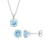 7.0mm Sky Blue Topaz Solitaire Pendant and Stud Earrings Set in Sterling Silver