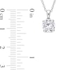 7.0mm White Lab-Created Sapphire Solitaire Pendant and Stud Earrings Set in Sterling Silver