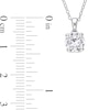 7.0mm White Lab-Created Sapphire Solitaire Pendant and Stud Earrings Set in Sterling Silver