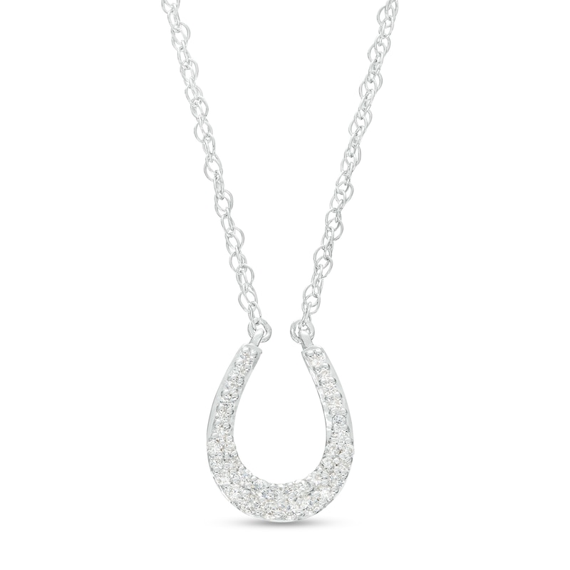 0.16 CT. T.W. Diamond Horseshoe Necklace in Sterling Silver|Peoples Jewellers