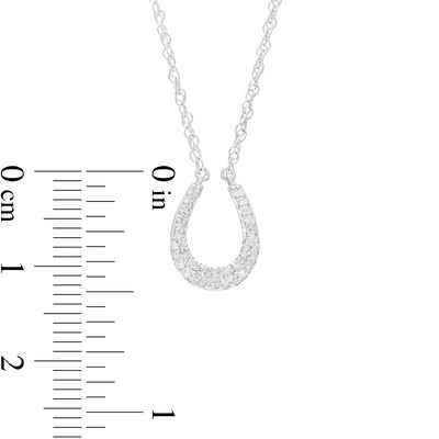 0.16 CT. T.W. Diamond Horseshoe Necklace in Sterling Silver