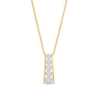 0.25 CT. T.W. Multi-Diamond Graduated Five Stone Pendant in 10K Gold