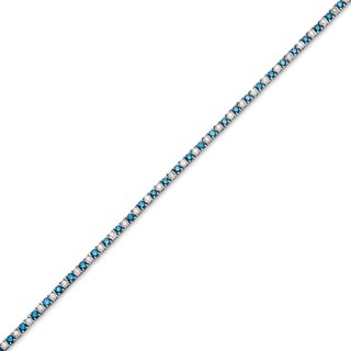 2.73 CT. T.W. Blue and White Diamond Alternating Tennis Bracelet in Sterling Silver