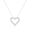 0.70 CT. T.W. Diamond Open Heart Pendant in Sterling Silver - 16"