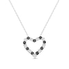Thumbnail Image 0 of 0.70 CT. T.W. Black and White Diamond Alternating Open Heart Pendant in Sterling Silver - 16"