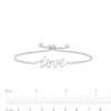 Diamond Accent Cursive Script "Love" Bolo Bracelet in Sterling Silver – 9.5"