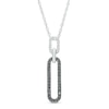 Thumbnail Image 0 of 0.20 CT. T.W. Black and White Diamond Paper Clip Link Pendant in Sterling Silver