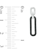 Thumbnail Image 2 of 0.25 CT. T.W. Black and White Diamond Paper Clip Link Drop Earrings in Sterling Silver