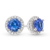 Thumbnail Image 0 of 5.0mm Tanzanite and 0.11 CT. T.W. Diamond Frame Stud Earrings in 10K White Gold