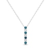 Thumbnail Image 0 of 0.31 CT. T.W. Blue and White Diamond Alternating Bar Pendant in Sterling Silver - 16"