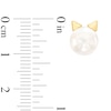 Thumbnail Image 1 of Child's 7.25mm Button Freshwater Cultured Pearl Cat Ear Stud Earrings in 14K Gold