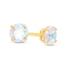 Child's 4.0mm Iridescent Cubic Zirconia Solitaire Stud Earrings in 14K Gold