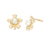 Thumbnail Image 0 of Child's Button Freshwater Cultured Pearl Turtle Stud Earrings in 14K Gold