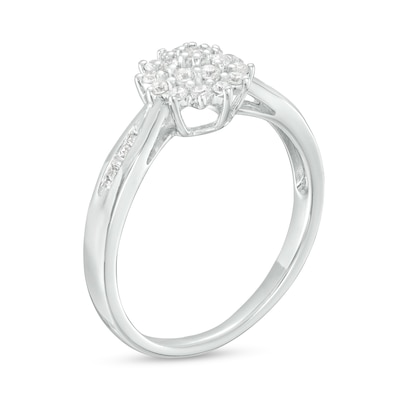 0.24 CT. T.W. Multi-Diamond Starburst Promise Ring in Sterling Silver