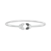 Thumbnail Image 0 of 0.04 CT. T.W. Black and White Diamond Double Butterfly Open Bangle in Sterling Silver - 7.75"