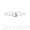 0.04 CT. T.W. Black and White Diamond Double Butterfly Open Bangle in Sterling Silver - 7.75"