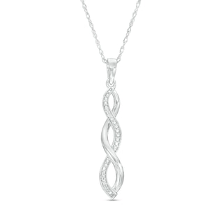 Diamond Accent Twist Pendant in Sterling Silver