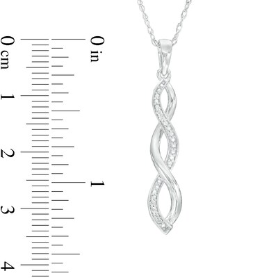 Diamond Accent Twist Pendant in Sterling Silver