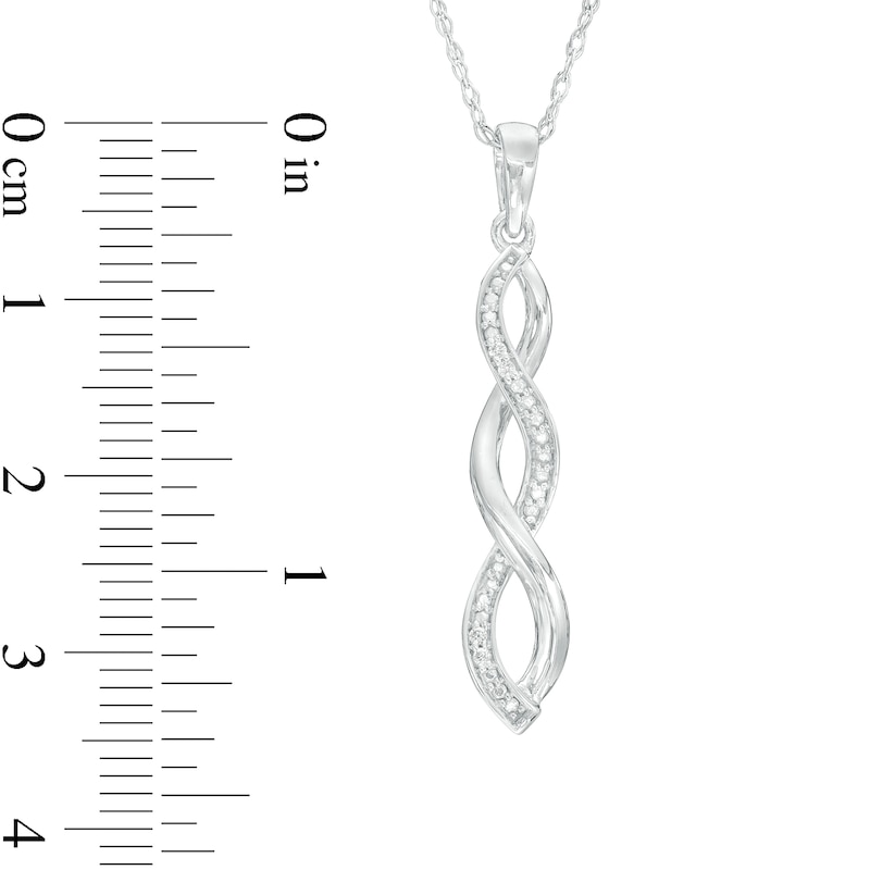 Diamond Accent Twist Pendant in Sterling Silver